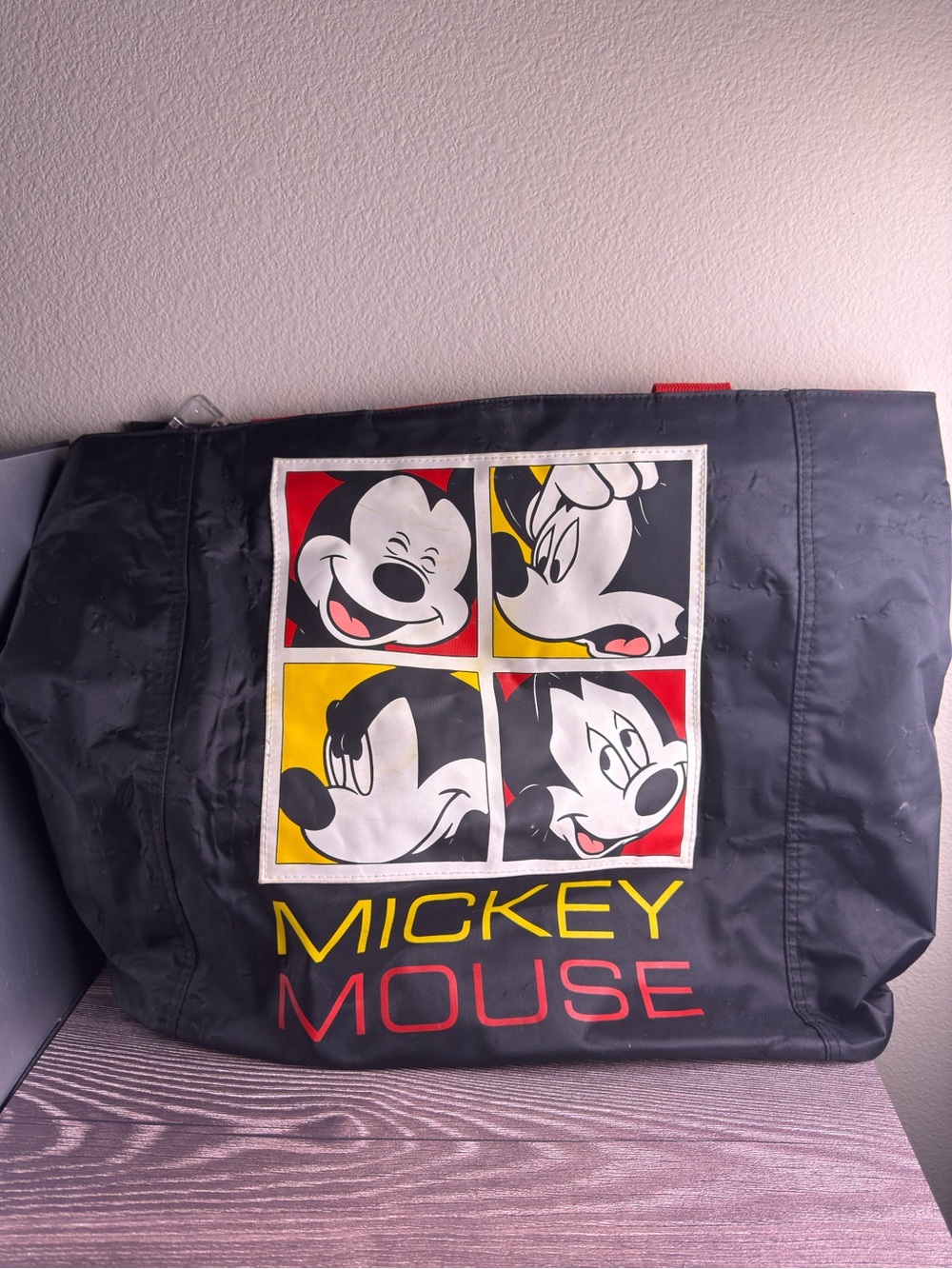 Vintage 90s Mickey Unlimited Disney Mickey Mouse Black Red Tote Bag